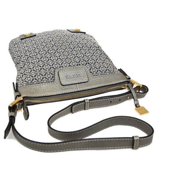 LOEWE Logo New Road Crossbody Shoulder Bag Canvas Leather Gray GHW 30KB767 - Picture 6 of 16